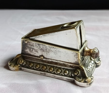 Antique Desktop Tabletop Cheroot Cigar Cutter Plated Brass