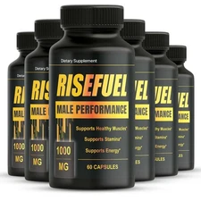 (6 Pack) Rise Fuel Men Capsules, Advance RiseFuel Maximum Male Performance Pills