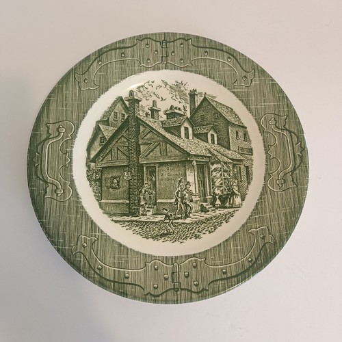 Set of 5 Royal China The Old Curiosity Shop Green Dinner Plates 10" - Picture 2 of 14