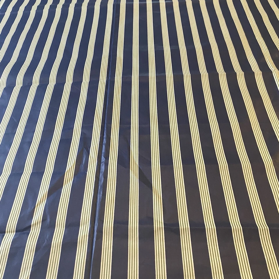 Vtg P. Kaufmann Fabric Boblyn Austin Blue Green White Striped Chintz 1.75 Yd - Image 2 of 4