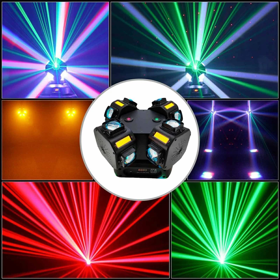 SPIN-FURY 200W RGBW LED DMX Movimiento Estroboscópico Láser DJ Escenario Lámpara Foto 3 de 4