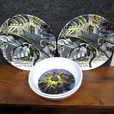 ZAK Designs 1992 Batman Returns 8" Plates + 6" Bowls Collector DC Comics Vintage