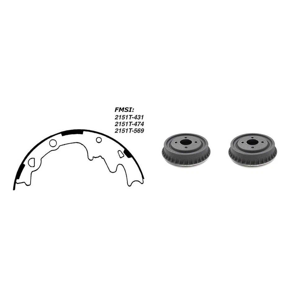 Fits 1979 Ford Mustang Rear Kit Brake Drums & Brake Shoes - Image 2 of 4
