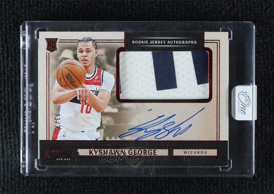 2024-25 Panini One and One Rookie Jersey Red /25 Kyshawn George #RJA-KYS Auto RC