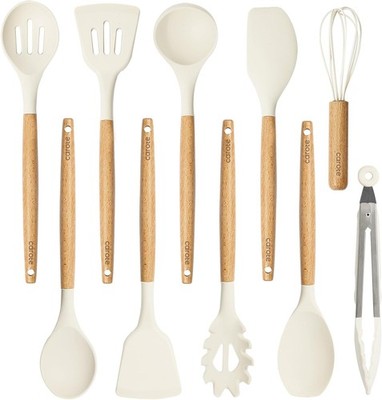CAROTE Silicone Cooking Utensils Set, Kitchen Utensils Set 10 Pcs for cooking, B
