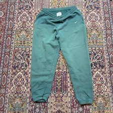 VTG 90s Nike Sweatpants Large Green Embroidered Swoosh Joggers USA Made Logo Tag