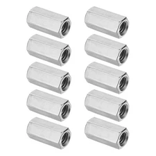 10Pcs 3/8"-16 UNC Hex Coupling Nuts 1.13" Long Fully Threaded Rod Coupling Nut