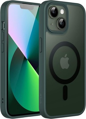 JETech Magnetisch Hülle für iPhone 13 Mini 5,4 Zoll - MagSafe (Dunkelgrün)