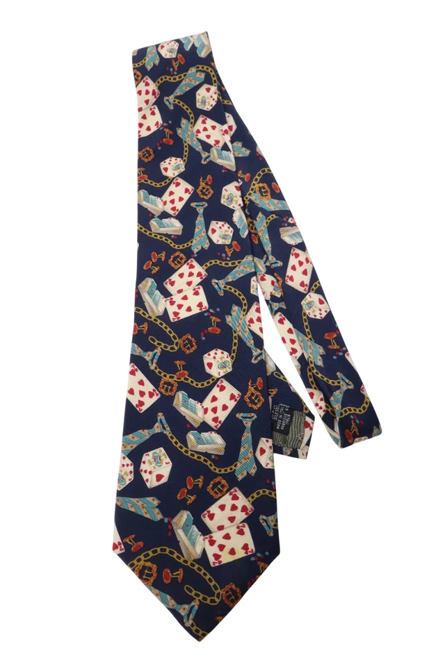 Enrico Coveri 领带男式均码 多种颜色 纯丝绸尖头图案 — 第 4/4 张图片