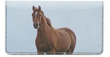 Horses Designer Checkbook Cover, with Credit Card Slots and Pen Loop