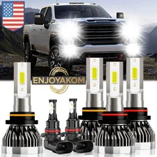 For GMC Sierra 1500 2003-2005 LED Headlight Hi/Low Kit+ Fog Light Bulbs 6x 6000K