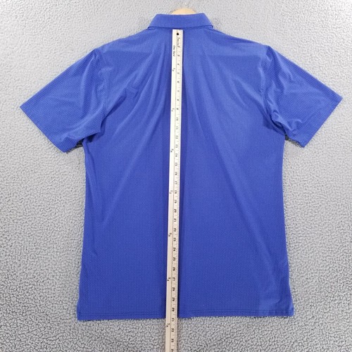 Holderness Bourne Polo Shirt Large Blue Tee Print The Demaret Golf Performance - Picture 6 of 10