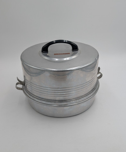 VINTAGE Aluminum Regal Ware Stacking Combination Pie & Cake Carrier / Holder
