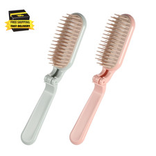 2Pcs Foldable Hair Brush, Plastic Mini Hairbrush Combs Portable Travel Comb Smal