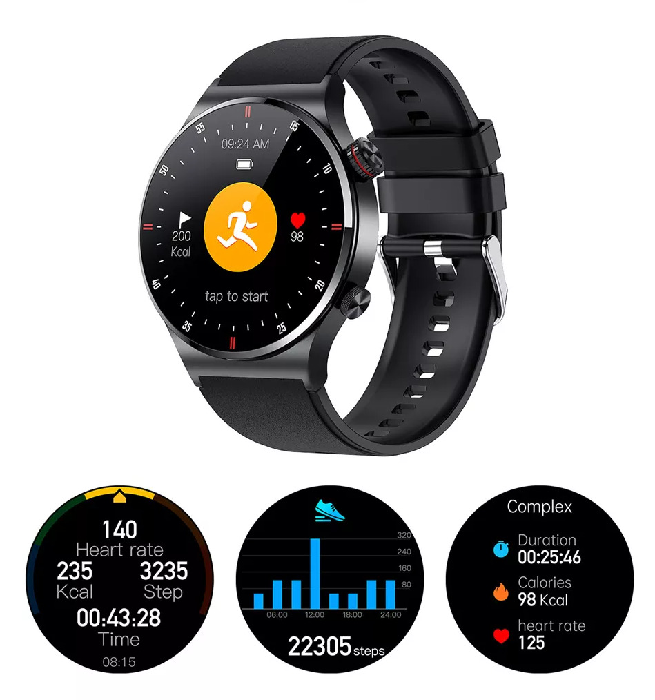 Uhr Smartwatch Blutdruckmessung Telefonieren Whatsapp Fitnessuhr NFC Sportuhr