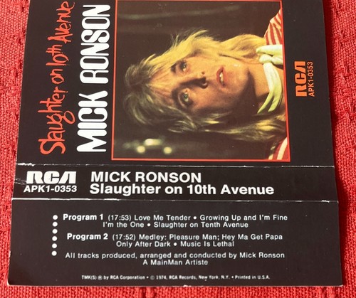 MICK RONSON - US CASSETTE TAPE - SLAUGHTER ON 10TH AVENUE - Picture 4 of 5
