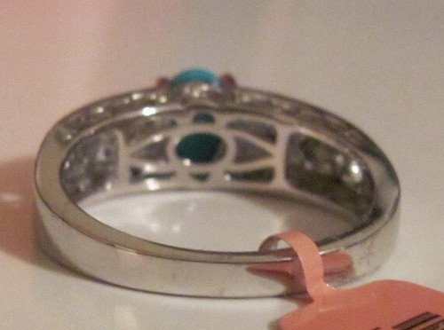 AZ SLEEPING BEAUTY WITH NEON APATITE RING SZ 10 - 第 4/5 張圖片