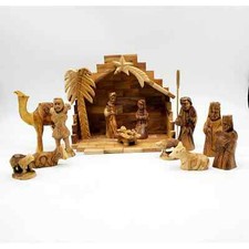 Nativity Set Olive Wood 13 Piece Set Christmas