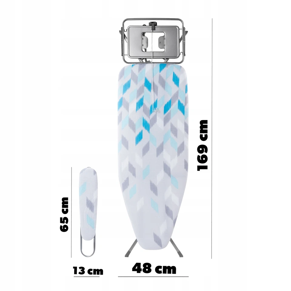 KADAX Bügelbrett mit Steckdose, 130x48cm Dampfbügelbrett Blau - Bild 3 von 4