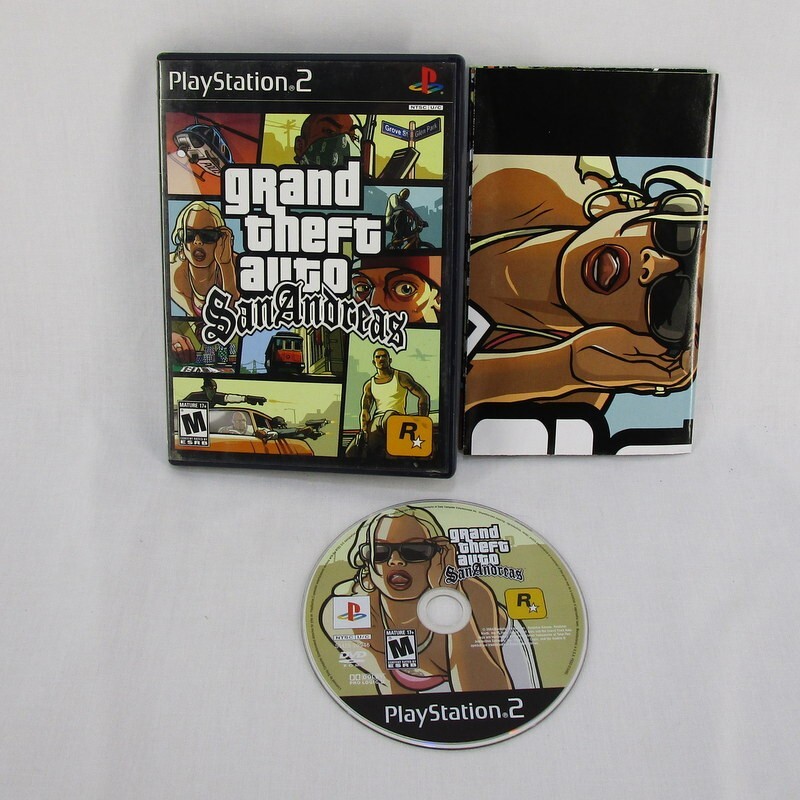 Grand Theft Auto: San Andreas GTA PS2 Sony PlayStation with Map