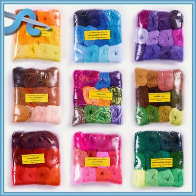 ACRILAN 3 HEBRAS [Multicolor Pack] - 15grs 12-Pack of 3-thread yarn for crafts