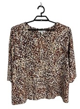 Emily Daniels Women's 3/4 Sleeve Multi-Brown Sparkly Flowing Blouse Size 3X