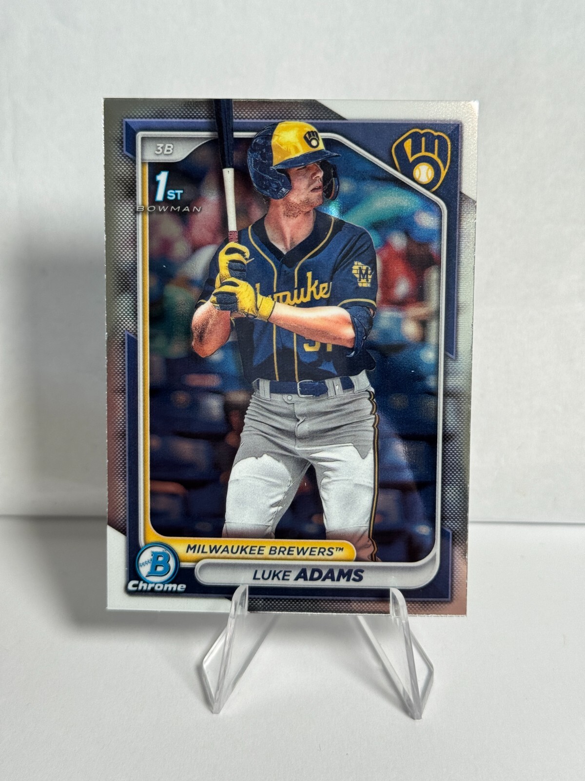 2024 Bowman Chrome Luke Adams 1st Prospects #BCP-50 Milwaukee Brewers