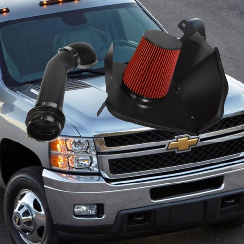 Red Cold Air Intake Kit + Heat Shield +Filter For 07-09 Silverado Sierra 1500 V8 - Picture 1 of 7