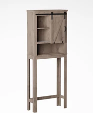 Custom Suite Over-The-Toilet Storage Cabinet, Distressed Gray – Barn Door Bathro