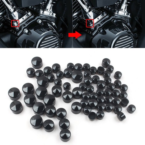 Black Engine Bolt Covers Kit For Harley Softail Electra Street Glide Road King eBay