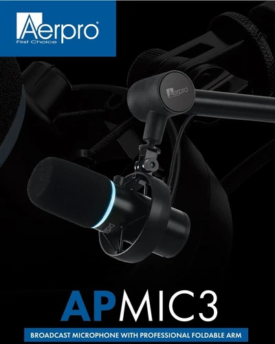 Aerpro APMIC3 Broadcast Microphone With Professional Foldable Arm
