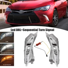 For 2015-2017 Toyota Camry XLE XSE LED Fog Light Sequential Turn Signal Lamp DRL