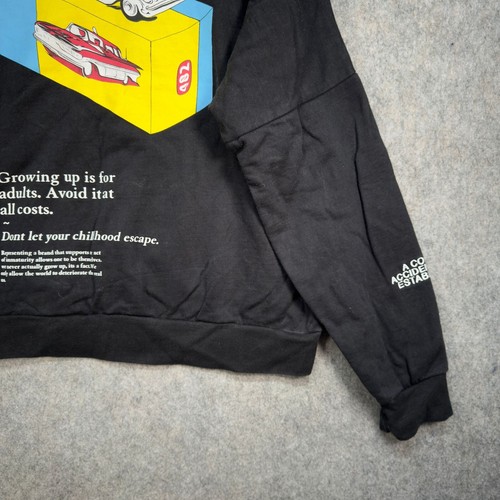 Sudadera con capucha Childish Flames para hombre talla UK M negra mezcla de algodón de gran tamaño logotipo TGF - Imagen 11 de 15