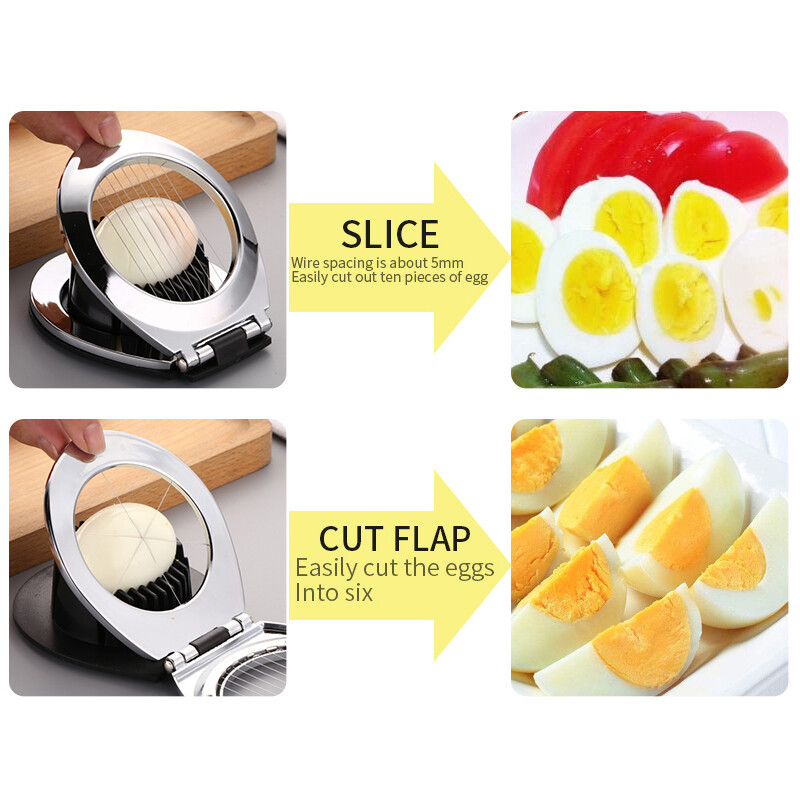 2 In 1 Stainless Steel Egg Slicer Eggs Cutting Slices and Wedges Egg