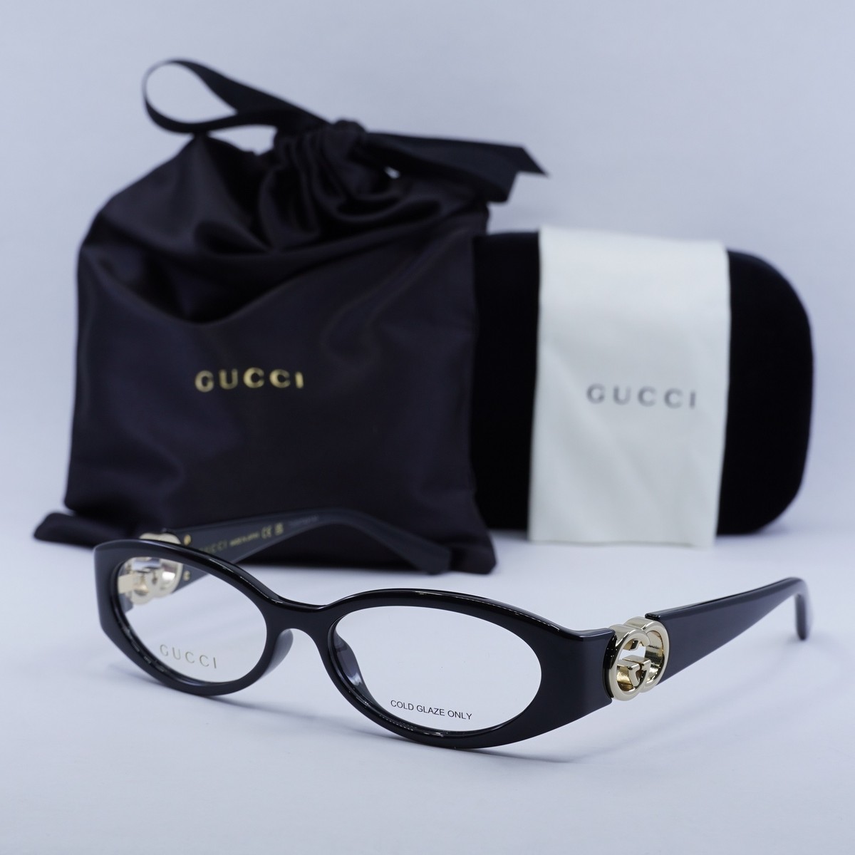 NEW GUCCI GG1693O 001 Black with Gold 52mm Eyeglasses | eBay