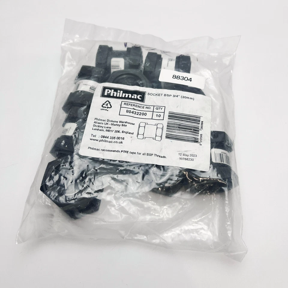 Philmac Socket 3/4" BSP Female To Female Threaded Plumbing Fitting - 10 Pack - Image 2 of 4