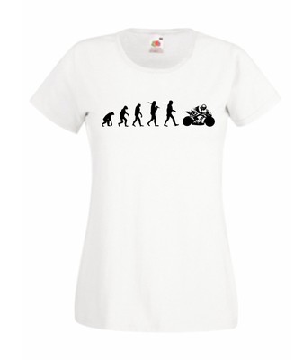 Motorrad Motorradfahrer Evolution Damenshirt T-Shirt Motorradhelm Bike S392