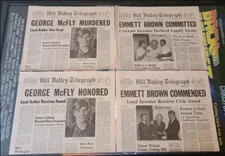 Back to the Future Part II - Doc & George Hill Valley Telegraph Prop Newspapers