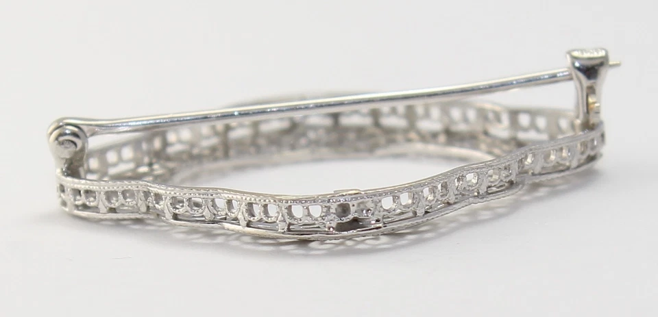 Broche feminino filigrana platina e ouro branco - Imagem 2 de 4