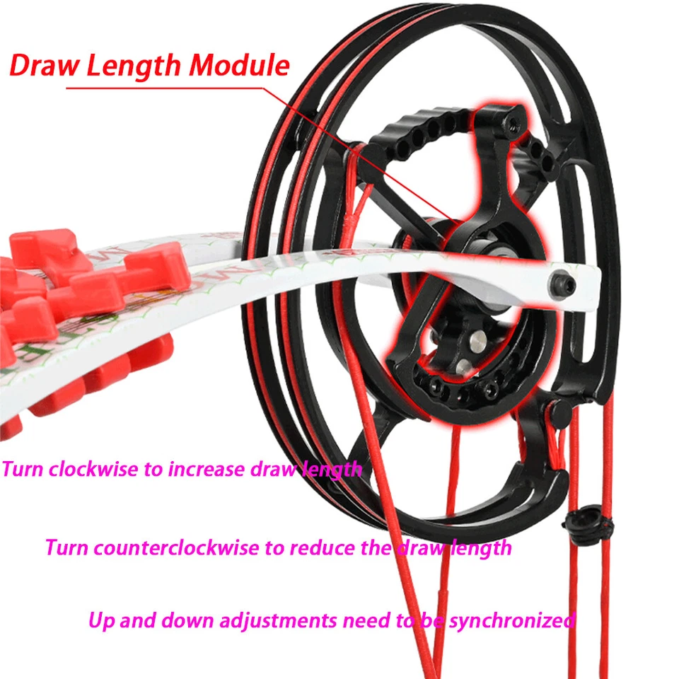 22" Compound Bow 30-75lb Steel Ball Short Axis Let Off 80% Archery Hunting RH LH - Image 3 of 4