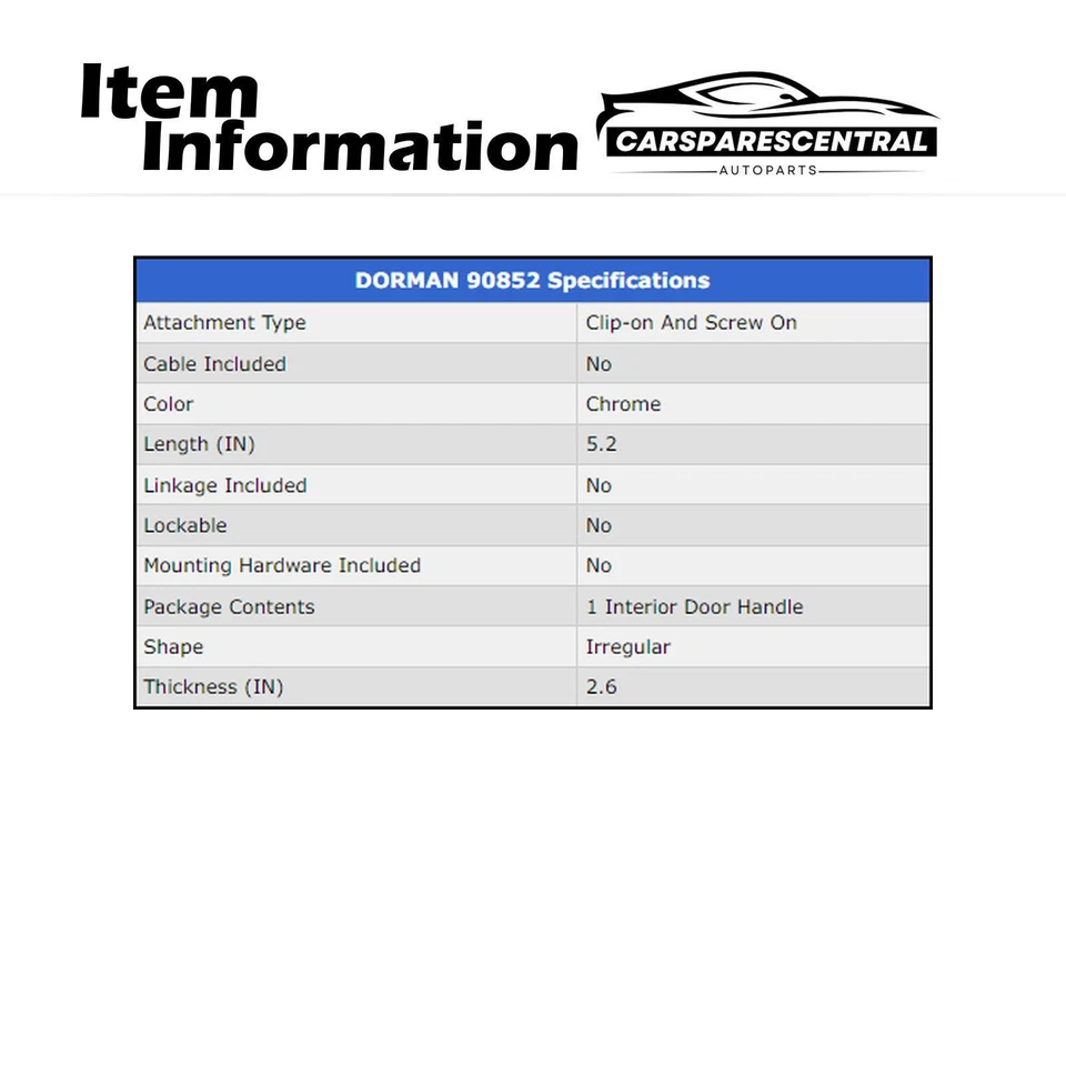 Manija de puerta interior delantera derecha Dorman para Ford Edge 2007-2015 3,5 L Foto 4 de 4