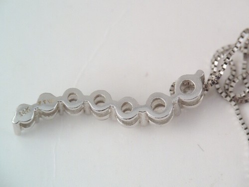 VINTAGE JTW 14K WHITE GOLD MULTI DIAMOND JOURNEY PENDANT NECKLACE 20 " - Picture 5 of 9