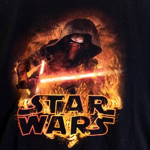 Kylo Ren Star Wars Shirt Kids Large Short Sleeve Black Cotton/Poly - Picture 2 of 9