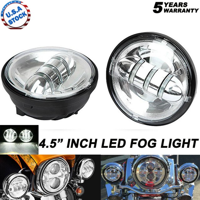4.5" LED Auxiliary Passing Fog Spot Lights For Harley Heritage Softail