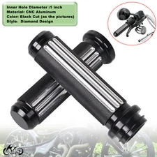 Black Handlebar Hand Grips For Harley Electra Glide Road King Fatboy Electronic