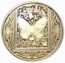Intricately-framed Butterfly Wax Seal Stamp Head, 1.2" diameter