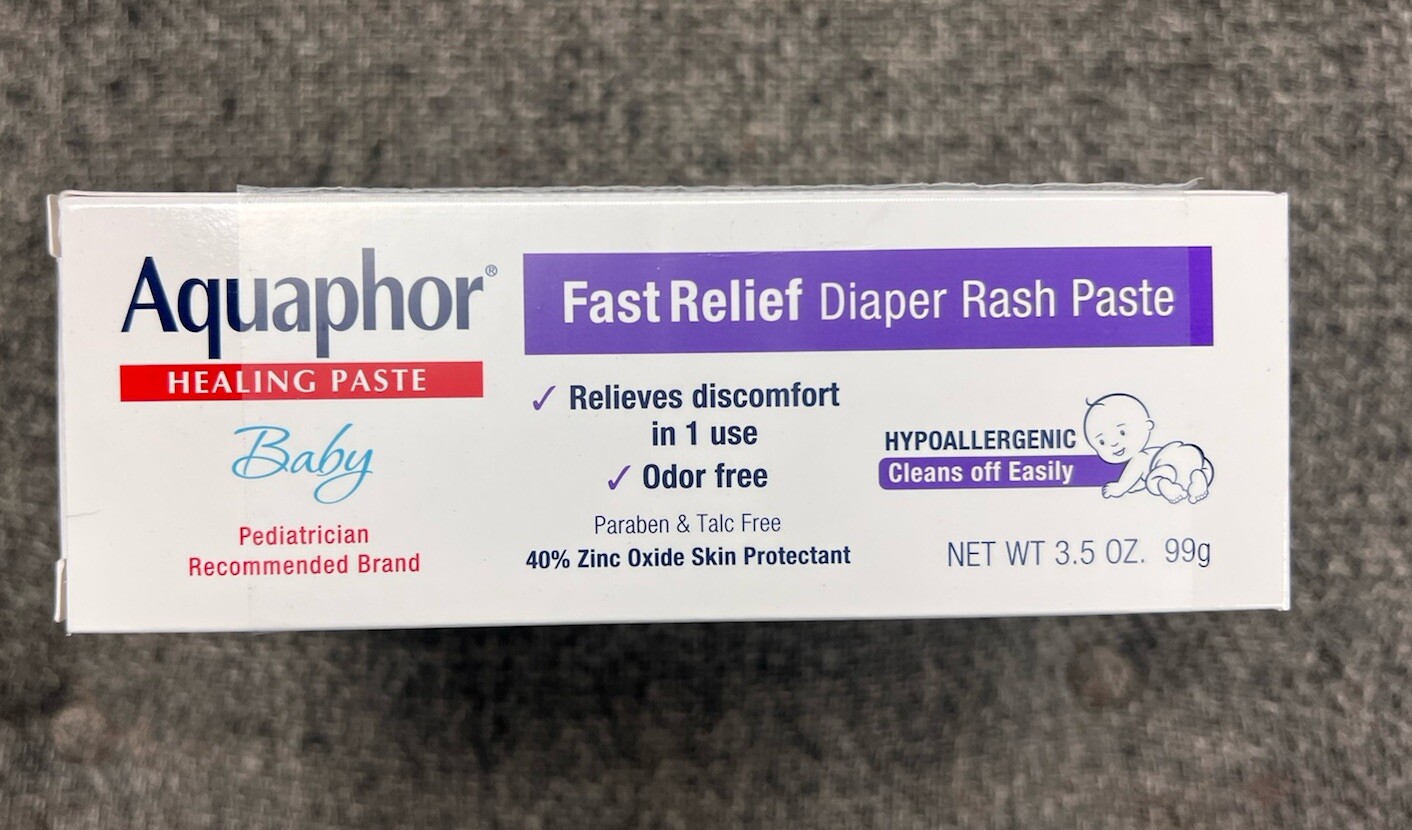 Aquaphor Baby Diaper Rash Paste, Max Strength 40 Zinc Oxide, New. 3