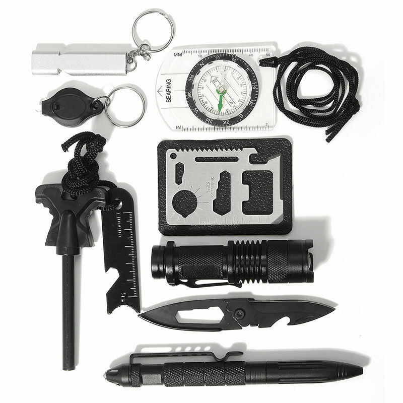 10 in 1 Survival Kit Tools Tactical Camping Emergency Outdoor Military ...