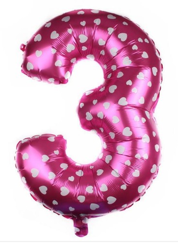 Pink-color 32" NUMBER FOIL BALLOON PARTY SUPPLIES - Picture 3 of 9