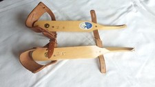 VTG Wood Steel Ice Skates "lisnocht" Fall Winter Decor